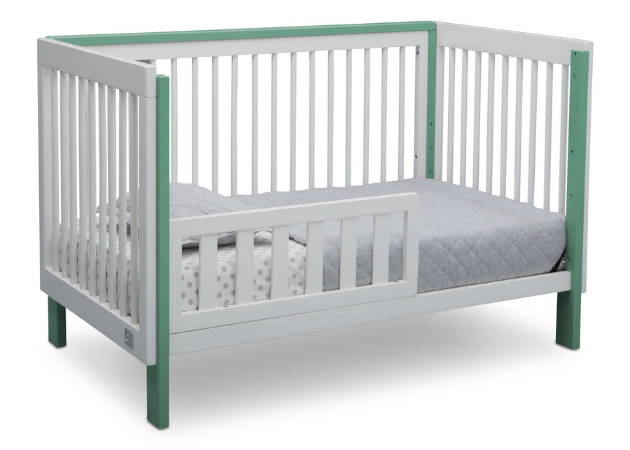 Serta Fremont 3-in-1 Convertible Crib Bianca with Aqua (134) Toddler Bed a4a 4-Fremont 3-in-1 Convertible Crib