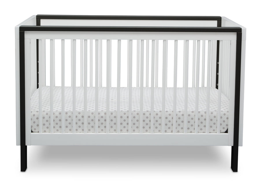 Serta Fremont 3-in-1 Convertible Crib Bianca White with Ebony (149) Front b3b 8-Fremont 3-in-1 Convertible Crib