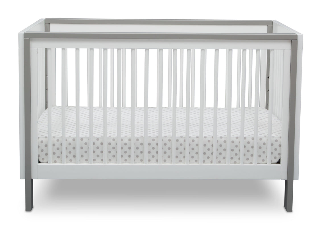 Serta Fremont 3-in-1 Convertible Crib Bianca White with Grey (166) Front c3c