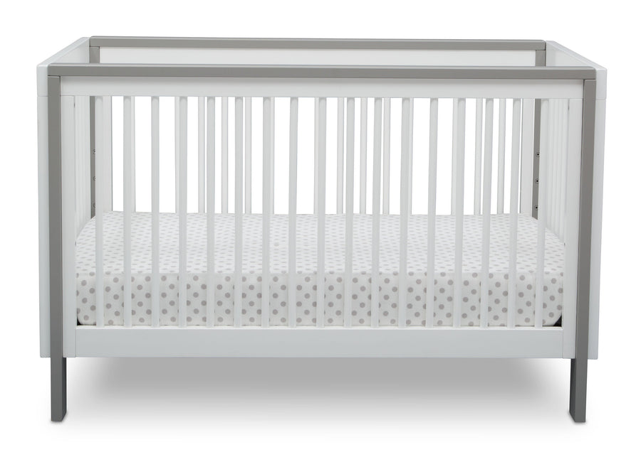 Serta Fremont 3-in-1 Convertible Crib Bianca White with Grey (166) Front c3c 13-Fremont 3-in-1 Convertible Crib