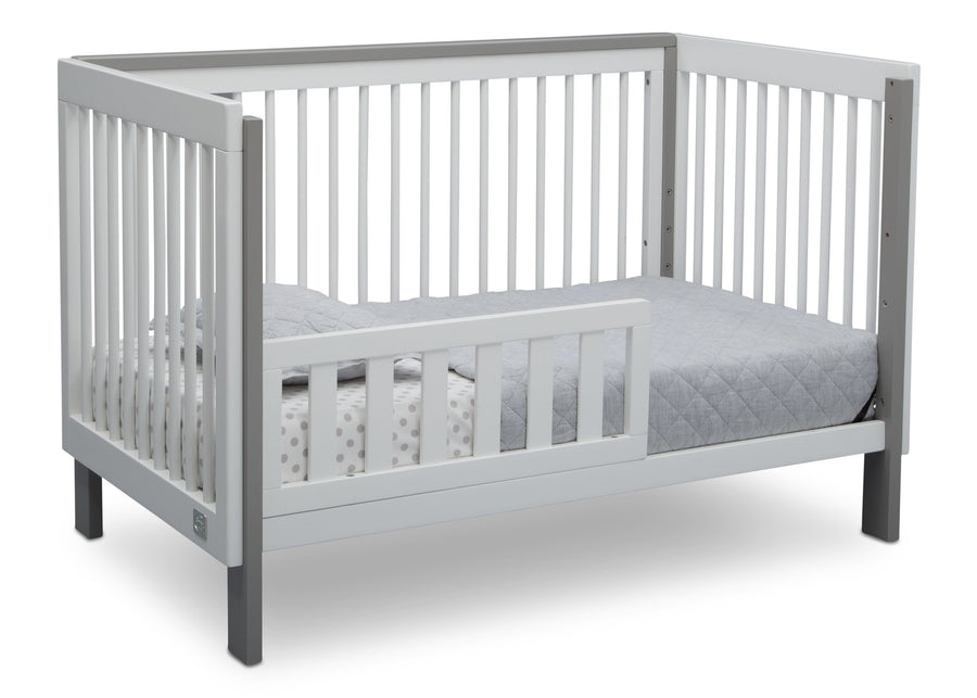 Serta Fremont 3-in-1 Convertible Crib Bianca White with Grey (166) Toddler Bed c4c 14-Fremont 3-in-1 Convertible Crib