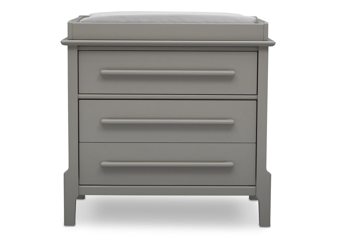 Serta Mid-Century Classic 3 Drawer Dresser Grey (026), Front a1a