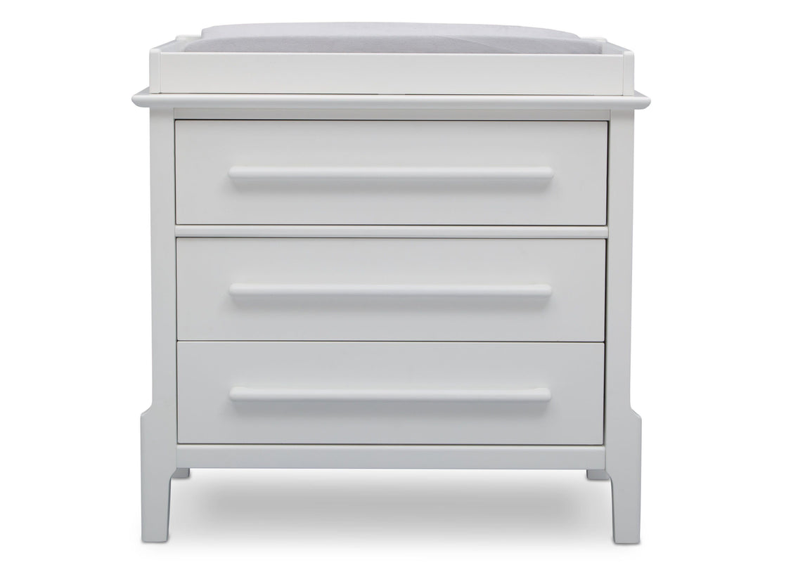 Serta Mid-Century Classic 3 Drawer Dresser Bianca (130), Front b1b