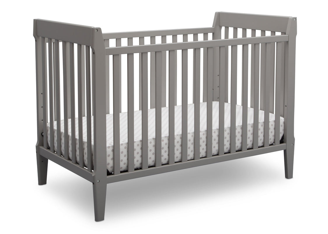 Serta Mid-Century Modern Classic 5-in-1 Convertible Crib Grey (026) Angle a2a