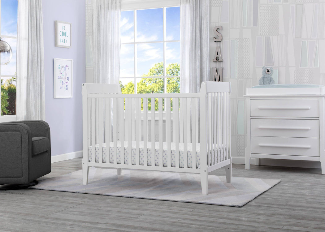 Serta Mid-Century Modern Classic 5-in-1 Convertible Crib Bianca (130) Room b1b