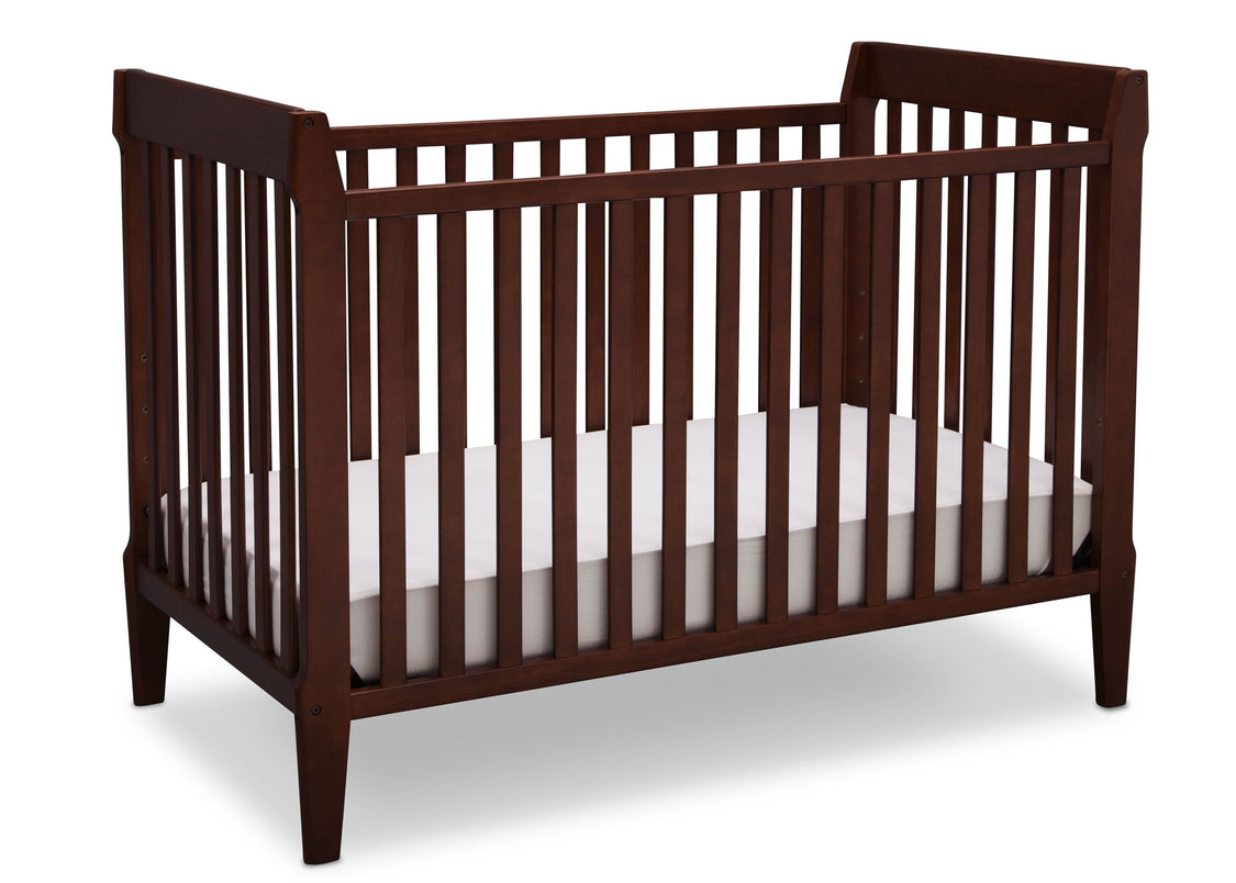 Serta Mid-Century Modern Classic 5-in-1 Convertible Crib Walnut Espresso (1324) Angle c2c