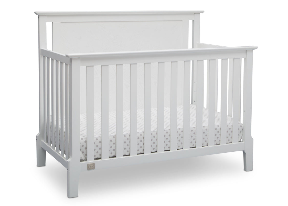Serta Mid-Century Modern Lifestyle 4-in-1 Crib Bianca (130) Angle b2b
