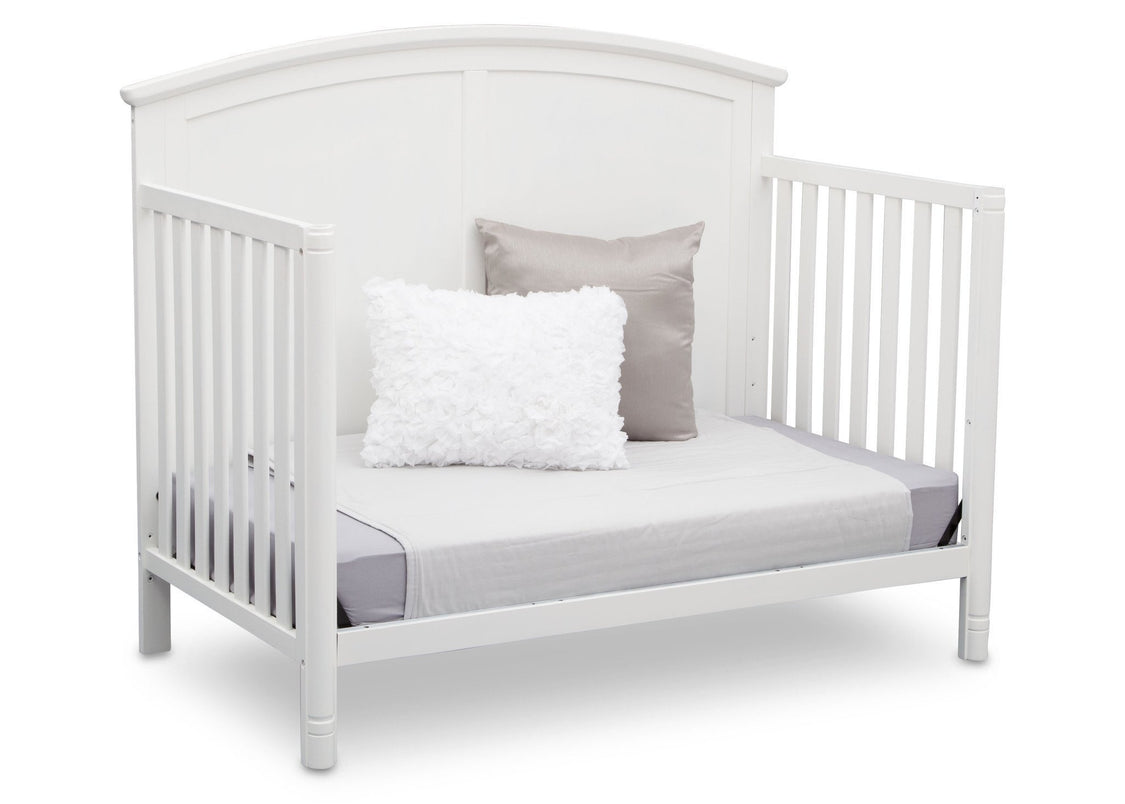 Delta Children White (100) Somerset 4-in-1 Crib Side View, Day Bed Conversion a5a