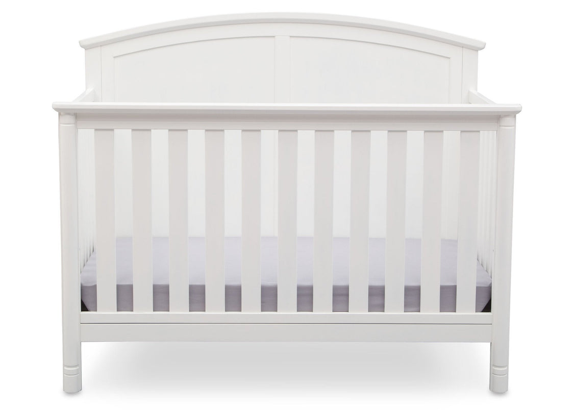 Delta Children White (100) Somerset 4-in-1 Crib Front View, Crib Conversion a2a