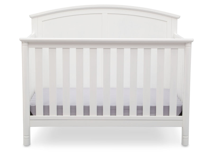 Delta Children White (100) Somerset 4-in-1 Crib Front View, Crib Conversion a2a 3-Somerset 4-in-1 Crib