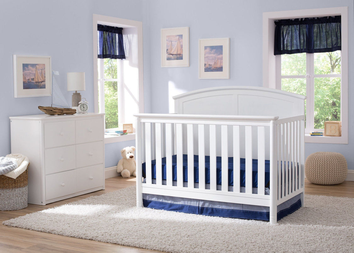 Delta Children White (100) Somerset 4-in-1 Crib in Setting a1a