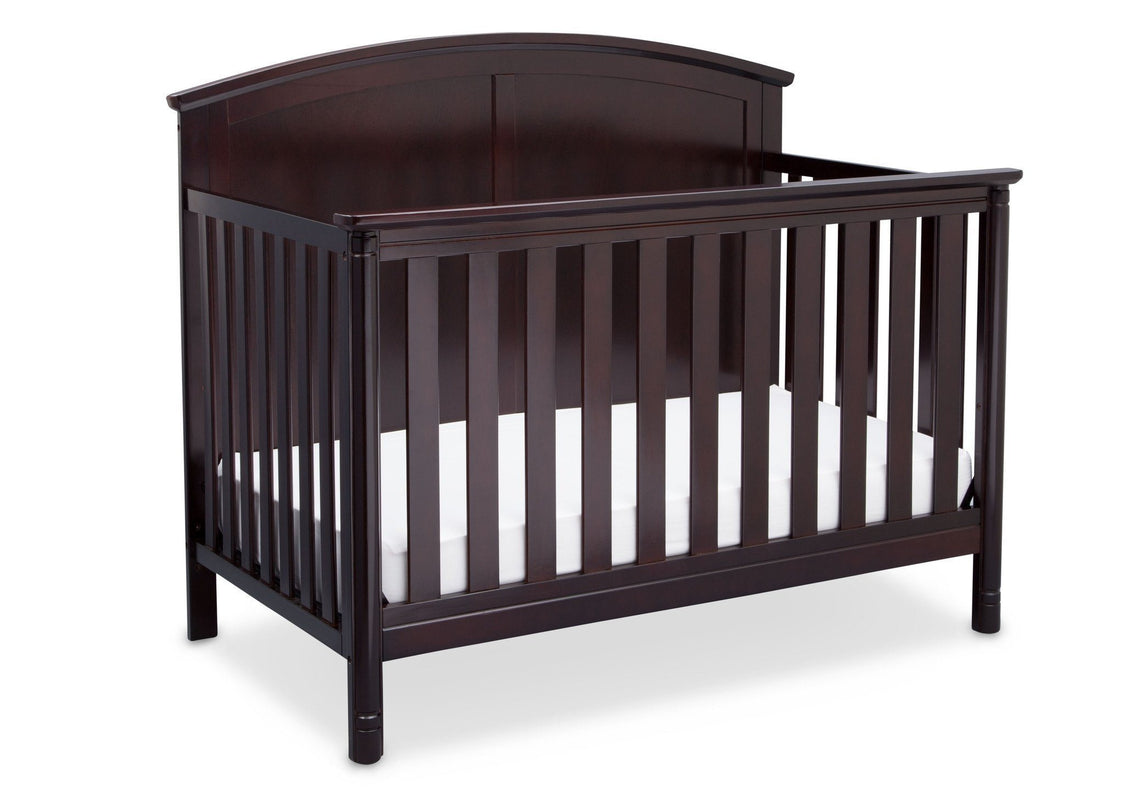 Delta Children Dark Chocolate (207) Somerset 4-in-1 Crib Side View, Crib Conversion b4b