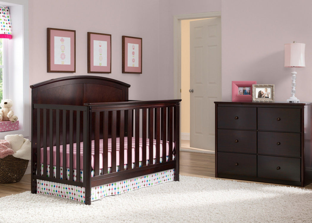 Delta Children Dark Chocolate (207) Somerset 4-in-1 Crib in Setting 2 b1b