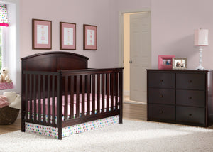 Delta Children Dark Chocolate (207) Somerset 4-in-1 Crib in Setting 2 b1b 1