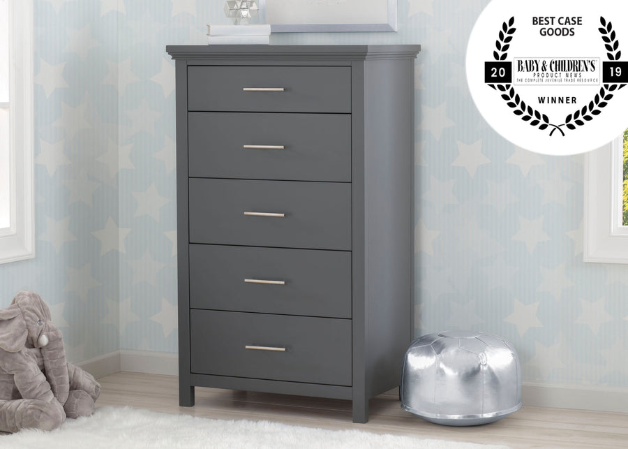 Simmons Kids Charcoal Grey 029 Avery 5 Drawer Chest, Hangtag View 1-Avery 5 Drawer Chest