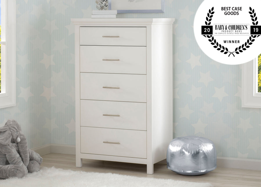 Simmons Kids Bianca White 130 Avery 5 Drawer Chest, Hangtag View 6-Avery 5 Drawer Chest