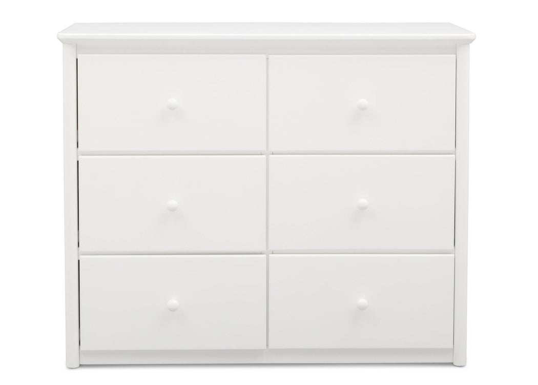 Delta Children White (100) Somerset 6 Drawer Dresser Front View a1a