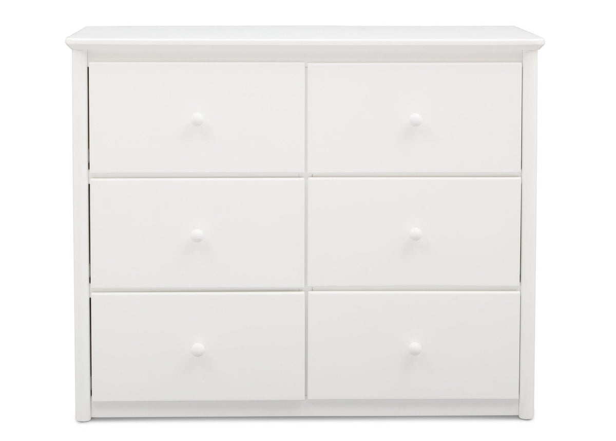 Delta Children White (100) Somerset 6 Drawer Dresser Front View a1a