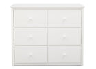 Delta Children White (100) Somerset 6 Drawer Dresser Front View a1a 1-Somerset 6 Drawer Dresser