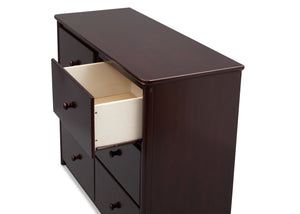 Delta Children Dark Chocolate (207) Somerset 6 Drawer Dresser, Above Drawer Detail b4b 7