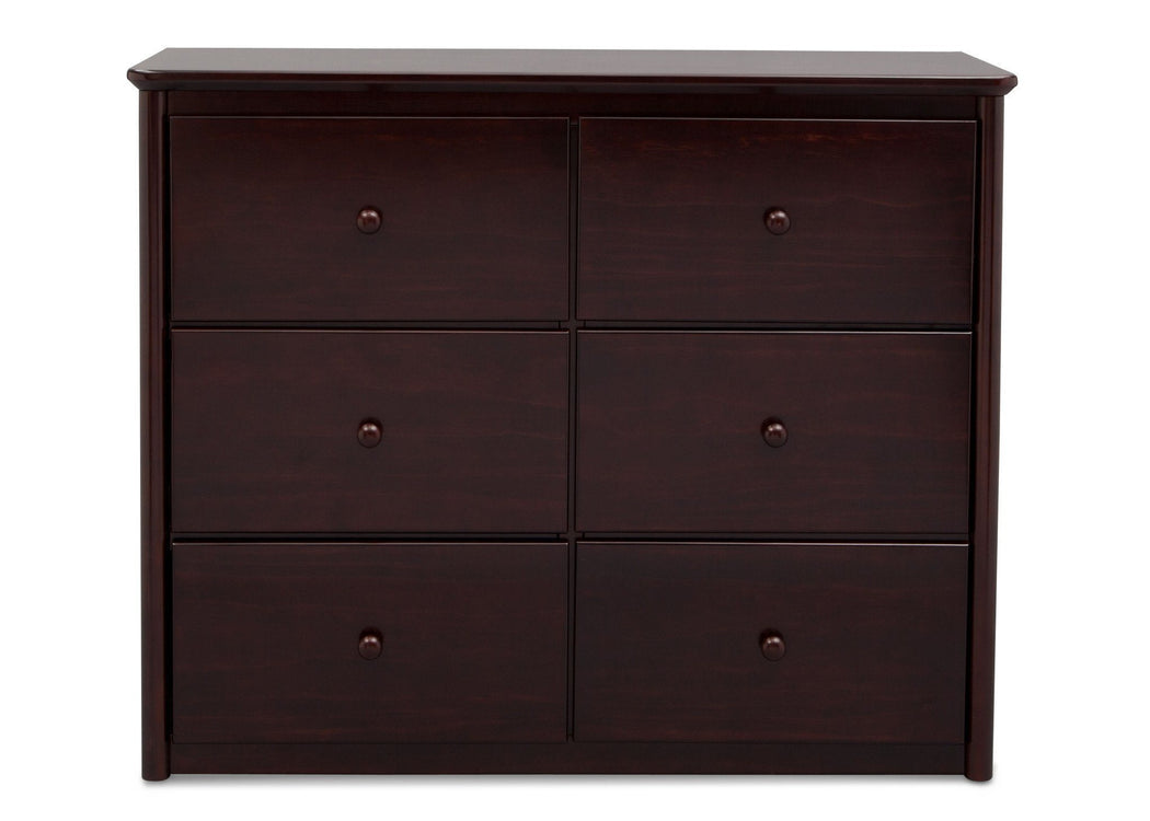 Delta Children Dark Chocolate (207) Somerset 6 Drawer Dresser Front View b1b