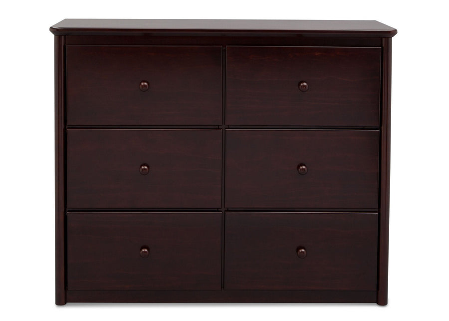 Delta Children Dark Chocolate (207) Somerset 6 Drawer Dresser Front View b1b 4-Somerset 6 Drawer Dresser