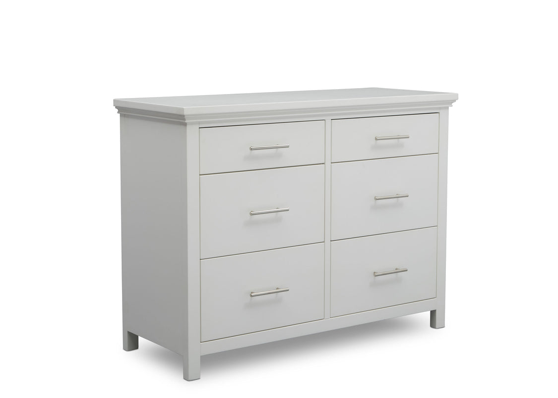 Delta Children Bianca White (130) Avery 6 Drawer Dresser (708060), Sideview, b4b