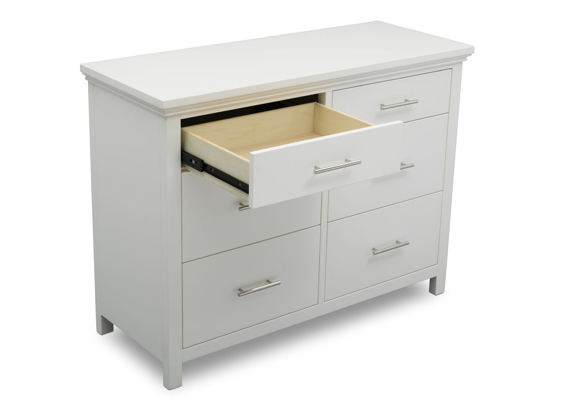 Delta Children Bianca White (130) Avery 6 Drawer Dresser (708060), Detail, b4b