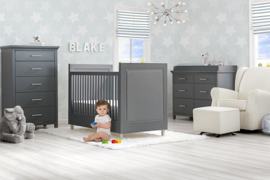 Delta Children Charcoal Grey (1323) Avery 3-in-1 Convertible Crib (708130), Room View
