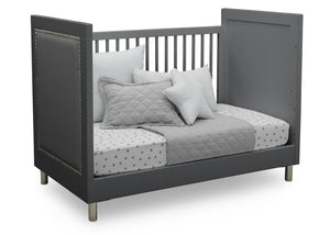 Delta Children Charcoal Grey (1323) Avery 3-in-1 Convertible Crib (708130), Right Day Bed Silo View 12