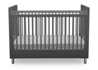 Delta Children Charcoal Grey (1323) Avery 3-in-1 Convertible Crib (708130), Front Crib Silo View 7-Avery 3-in-1 Convertible Crib
