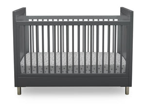 Delta Children Charcoal Grey (1323) Avery 3-in-1 Convertible Crib (708130), Front Crib Silo View 9