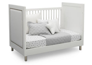 Delta Children Bianca White (1321) Avery 3-in-1 Convertible Crib (708130), Right Day Bed Silo View 7