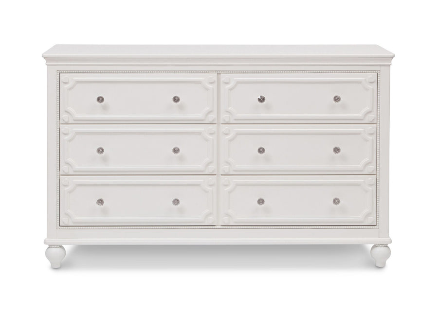 Delta Children White Ambiance (108) Princess Magical Dreams Dresser Front View b2b 1-Disney Princess Magical Dreams Dresser