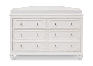 Delta Children White Ambiance (108) Princess Magical Dreams Dresser Front View with Changing Top  9