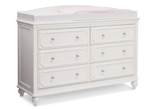 Delta Children White Ambiance (108) Princess Magical Dreams Dresser Side View with Changing Top and Props b3b 5