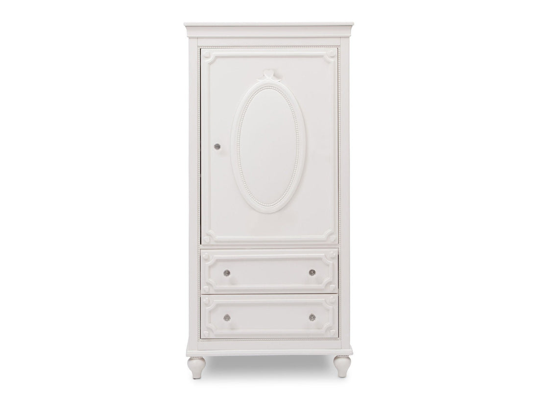 Delta Children White Ambiance (108) Princess Magical Dreams Armoire Front View b2b