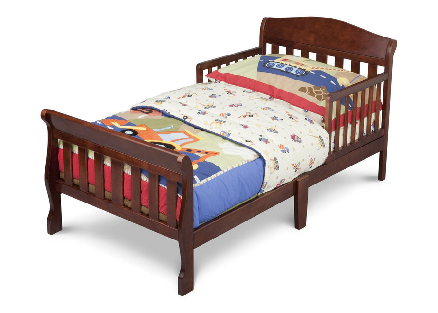 Delta Children Canton Toddler Bed Dark Cherry (604) Left Side View a3a 7-Canton Toddler Bed