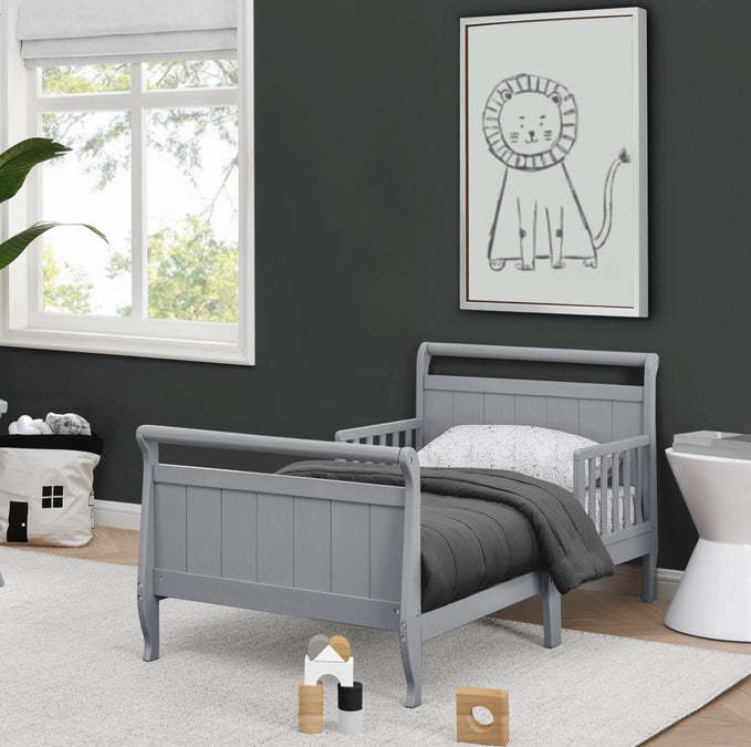 Grey (026) 8-Wood Sleigh Toddler Bed