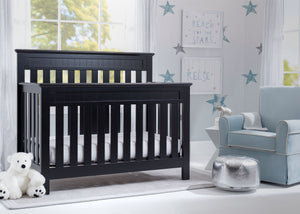 Delta Children Black (001) Chalet 4-in-1 Crib, room view, c1c 0
