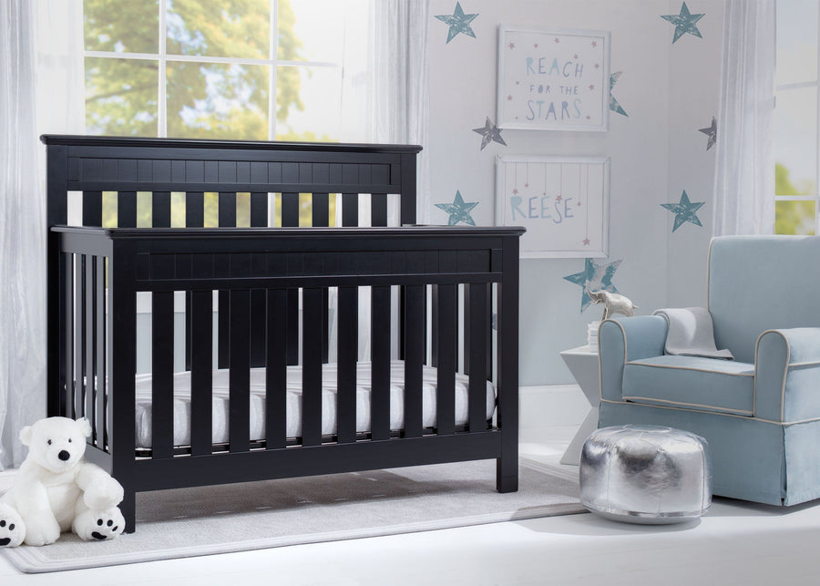 Delta Children Black (001) Chalet 4-in-1 Crib, room view, c1c 2-Chalet 4-in-1 Crib