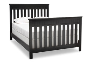 Delta Children Black (001) Chalet 4-in-1 Crib, angled conversion to full size bed, c5 9