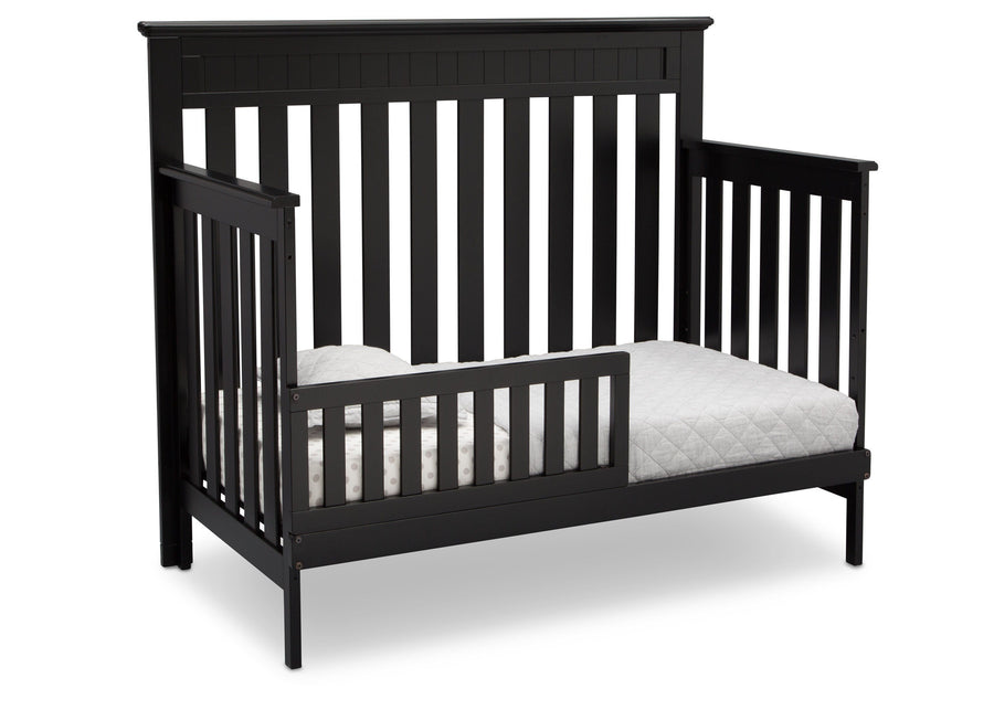 Delta Children Black (001) Chalet 4-in-1 Crib, angled conversion to toddler bed, c4c 5-Chalet 4-in-1 Crib
