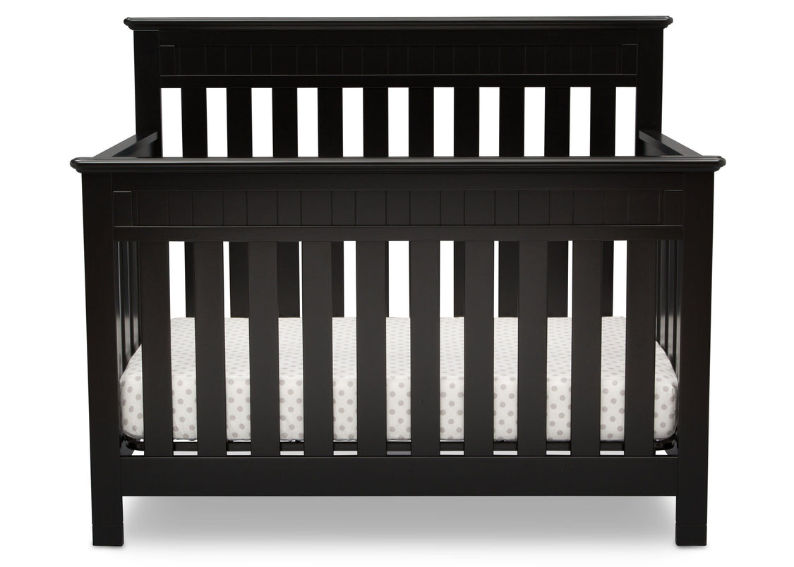 Delta Children Black (001) Chalet 4-in-1 Crib, front view, c2c