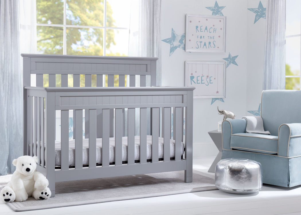Delta Children Grey (026) Chalet 4-in-1 Crib, room view, d1d