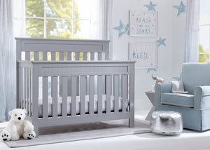 Delta Children Grey (026) Chalet 4-in-1 Crib, room view, d1d 1