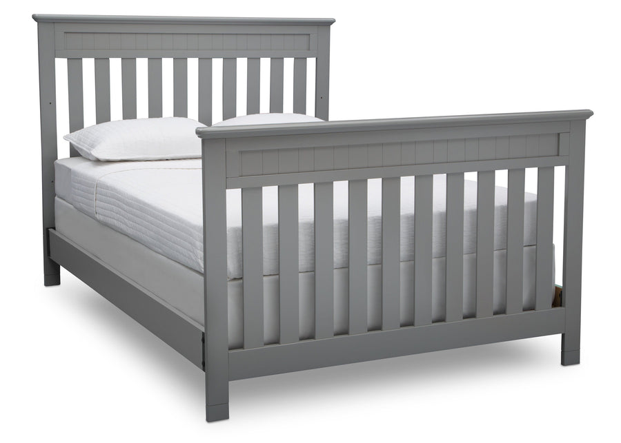 Delta Children Grey (026) Chalet 4-in-1 Crib, angled conversion to full size bed, d6d 27-Chalet 4-in-1 Crib