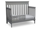 Delta Children Grey (026) Chalet 4-in-1 Crib, angled conversion to toddler bed, d5d 25-Chalet 4-in-1 Crib