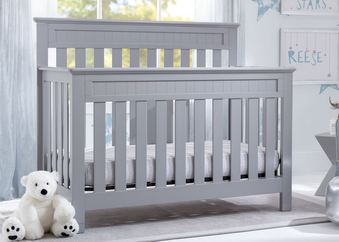 Delta Children Grey 026 Chalet 4-in-1 Crib, room view, d1d