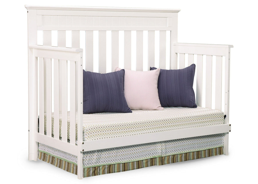 Delta Children White Ambiance (108) Chalet 4-in-1 Crib, Day Bed Conversion b3b 19-Chalet 4-in-1 Crib